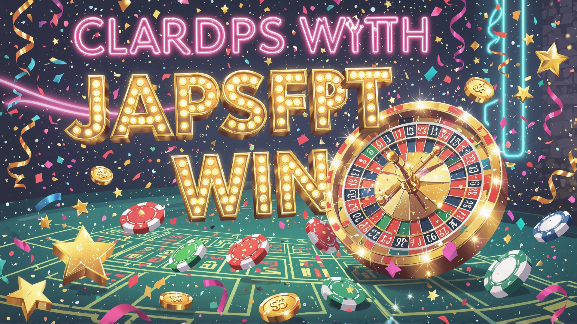 Roulette e fiches da casinò con effetti di celebrazione